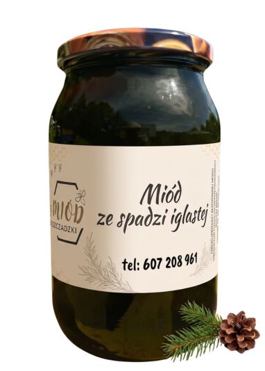 miód ze spadzi iglastej w słoiku 0,9l